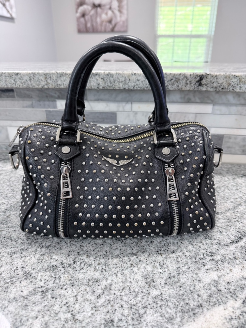 Zadig & Voltaire Black Studded Satchel